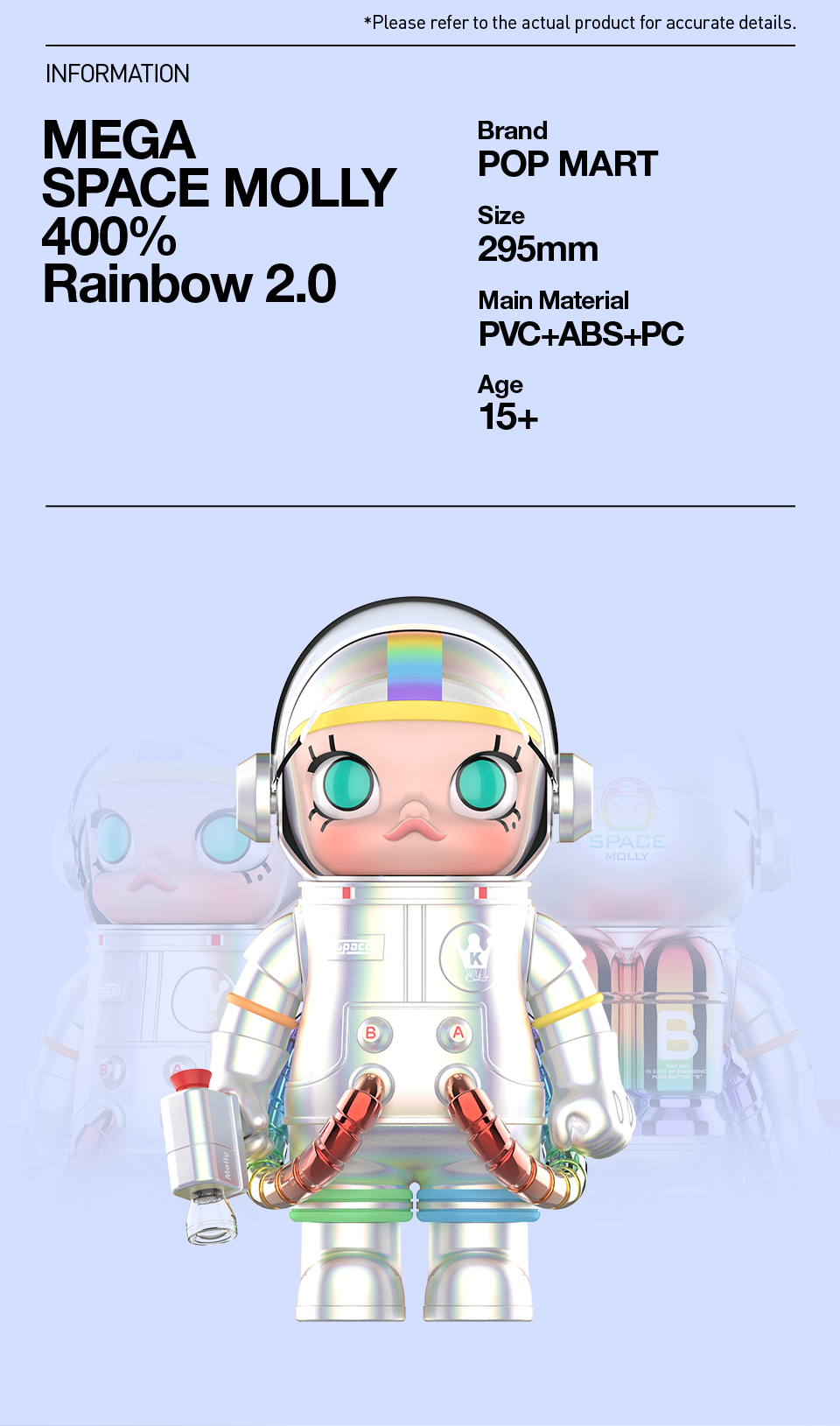 POP MART MEGA SPACE MOLLY 400% Rainbow 2.0 | Shopee Thailand