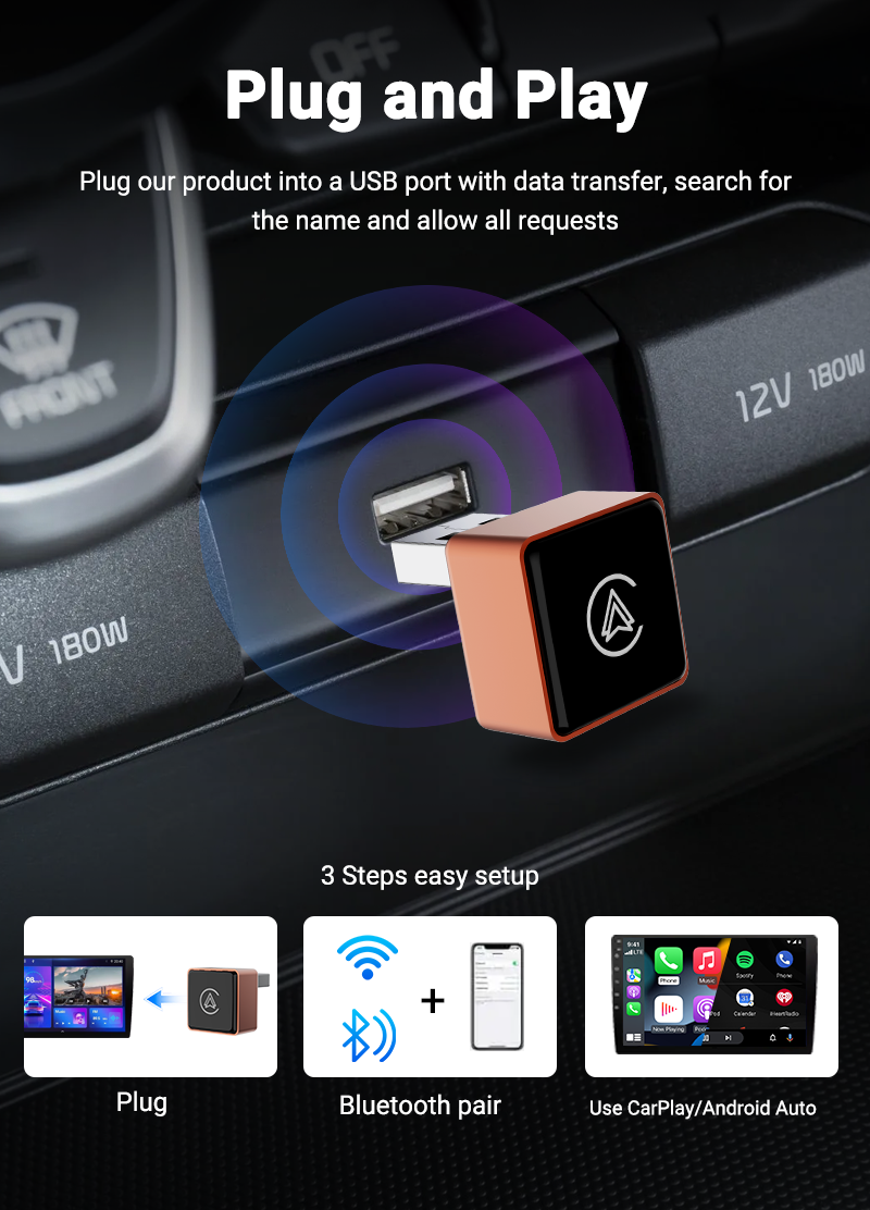 XDA 2025 ใหม่ 2 in 1 Plug and Play AI Box Mini Adapter แบบมีสายกับ ...