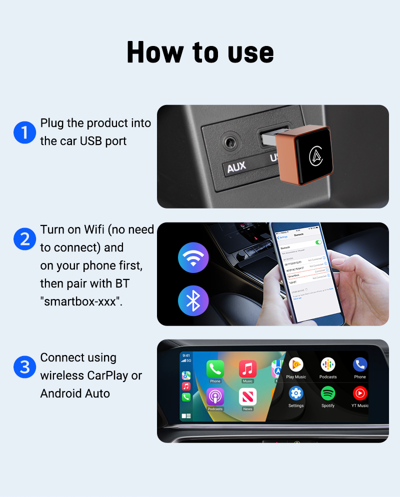 XDA 2025 ใหม่ 2 in 1 Plug and Play AI Box Mini Adapter แบบมีสายกับ ...