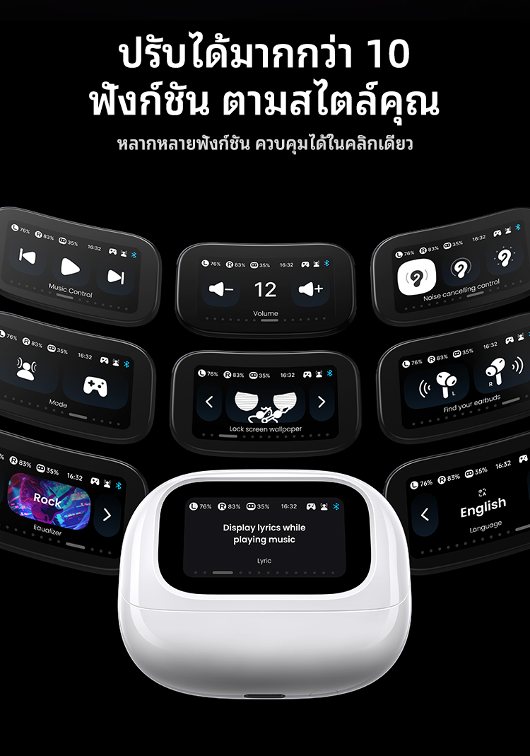 UGREEN Clipbuds Magic หูฟังบลูทูธคลิปหนีบ หน้าจอสัมผัสอัจฉริยะ Bluetooth 5.4 ความหน่วงต่ำ ใช้งานได้นาน 30 ชั่วโมง กันน้ำระดับ IPX5