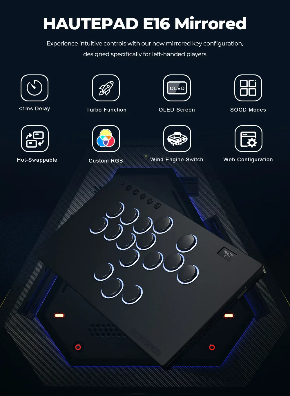 Haute42 E16 Mirrored Hitbox Leverless Controller สําหรับ PC/PS4/PS5 ...