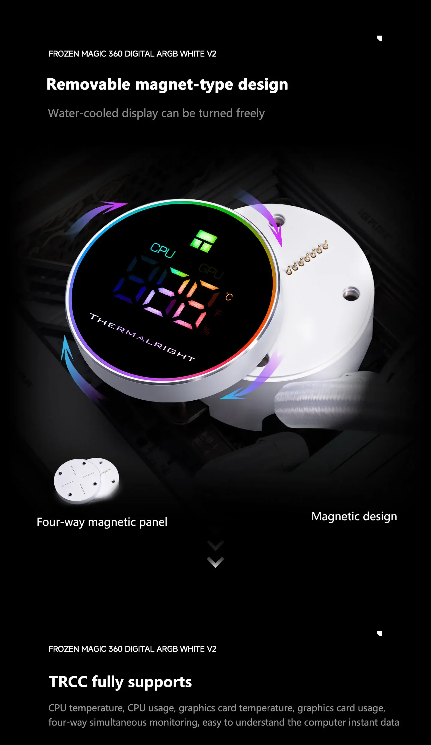 Thermalright FROZEN MAGIC 360 DIGITAL ARGB CPU Water Cooler หน้าจอ ...