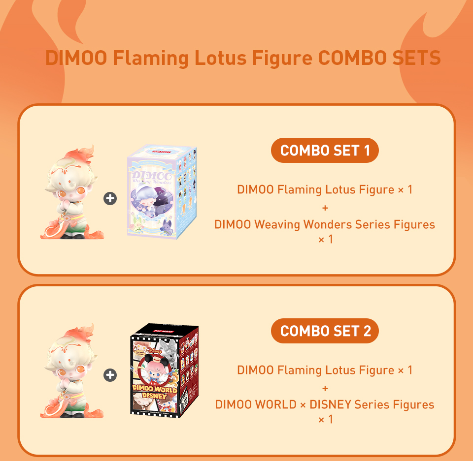 その他 POPMART DIMOO Flaming Lotus Figure Dimoo Flaming Lotus Figurine (Special Friend Of The China