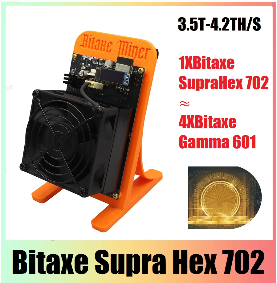 NEW Bitaxe Supra Hex 702 ビットコインマイナー 4.2Th/s 2.4g WiFi 90W BM1368