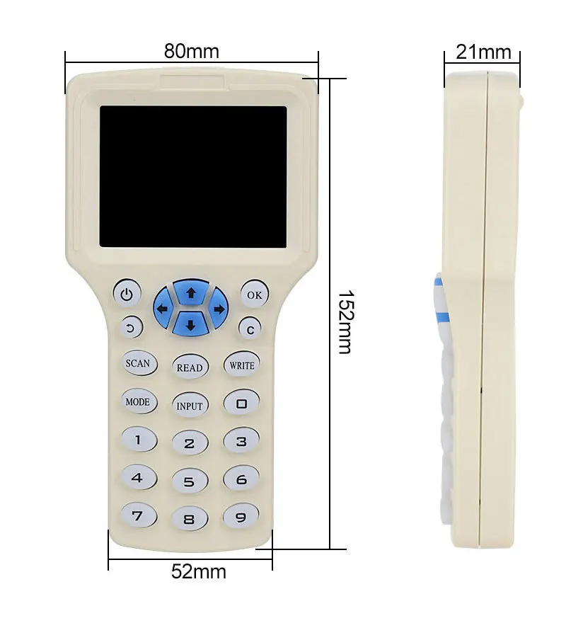 10 ความถี่ภาษาอังกฤษ RFID เครื่องถ่ายเอกสาร Duplicator 125KHz Key fob ...
