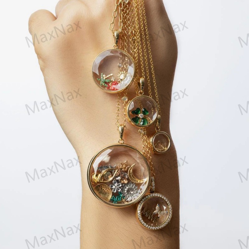 ใหม่ Rose Gold Memory Picture DIY เครื่องประดับกรอบรูปแก้ว Locket จี้ ...