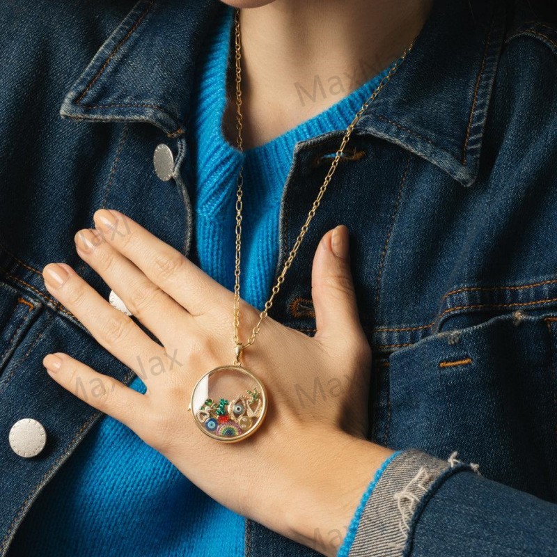 ใหม่ Rose Gold Memory Picture DIY เครื่องประดับกรอบรูปแก้ว Locket จี้ ...