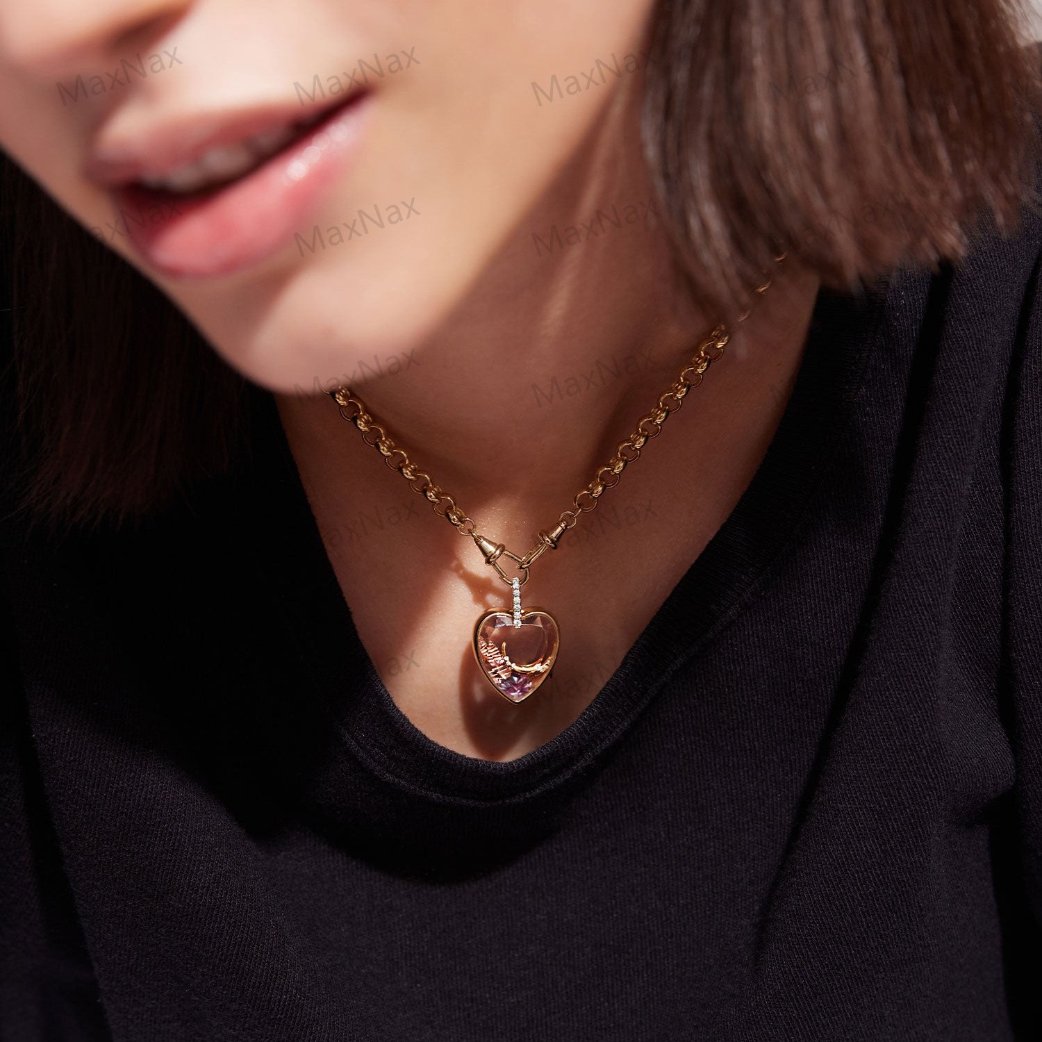 ใหม่ Rose Gold Memory Picture DIY เครื่องประดับกรอบรูปแก้ว Locket จี้ ...