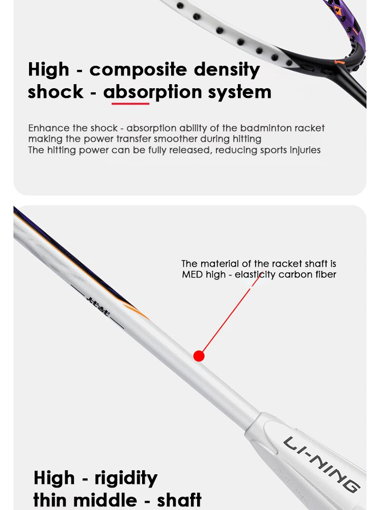 LI-NING HALBERTEC 5000 แร็กเกตแบดมินตันสำหรับทั้งสองเพศ ผลิตจากคาร์บอน ...