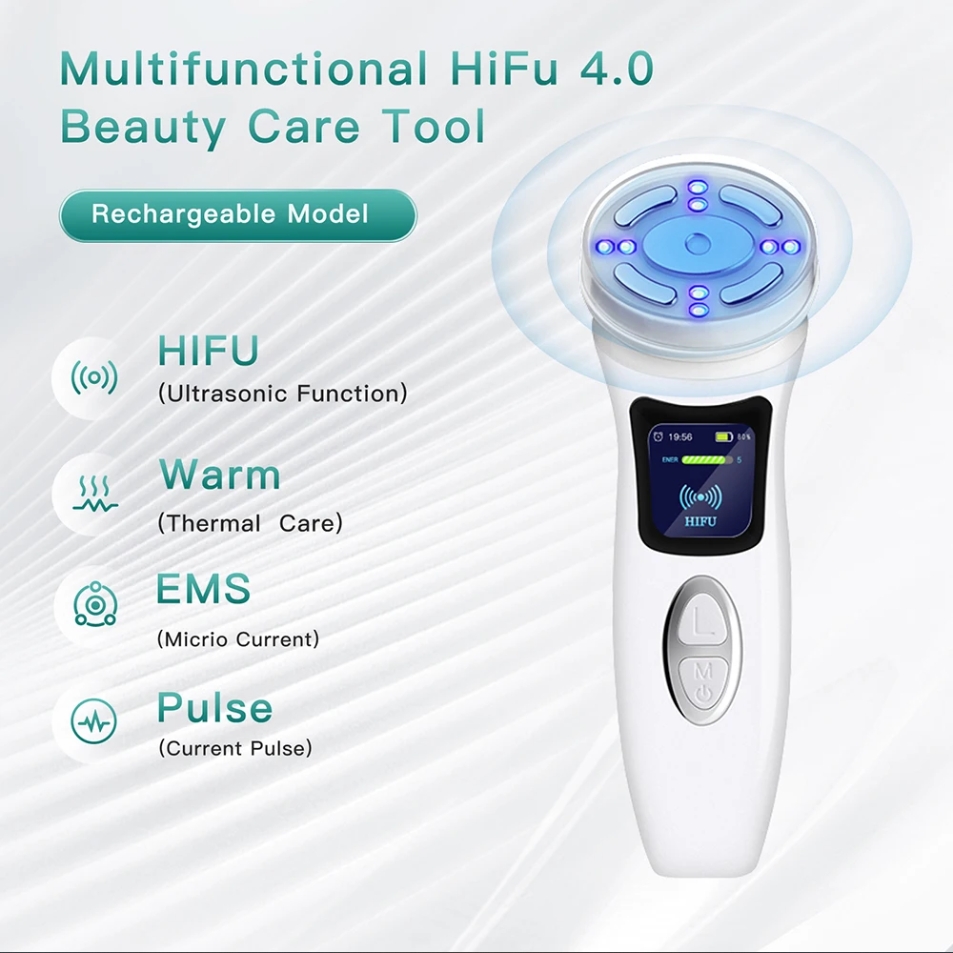 MINI HiFu 4.0 ชาร์จอัลตราซาวนด์ความร้อน LED EMS Microcurrent Pulse ...