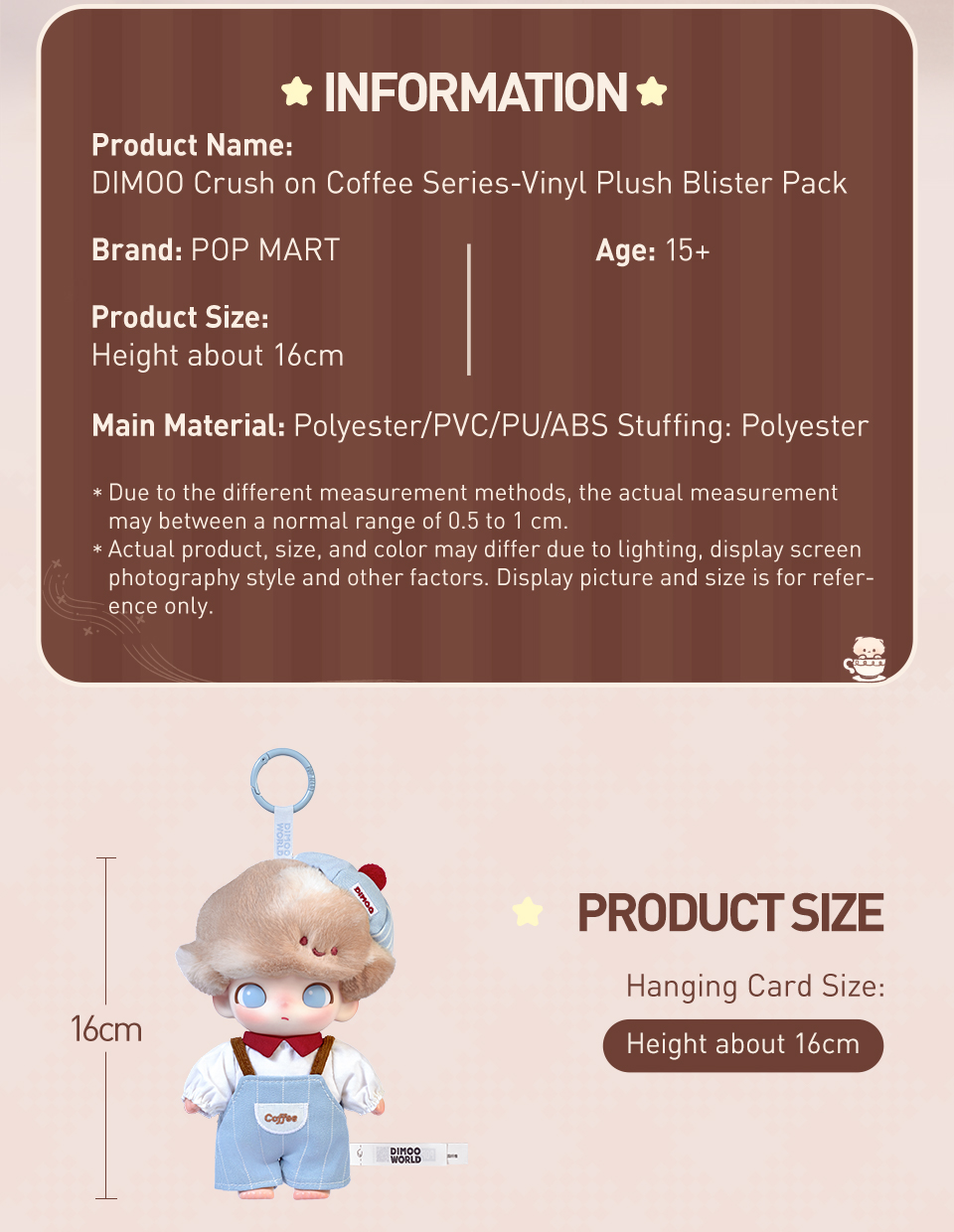POP MART DIMOO Crush on Coffee Series-Vinyl Plush Blister Pack | Shopee ...