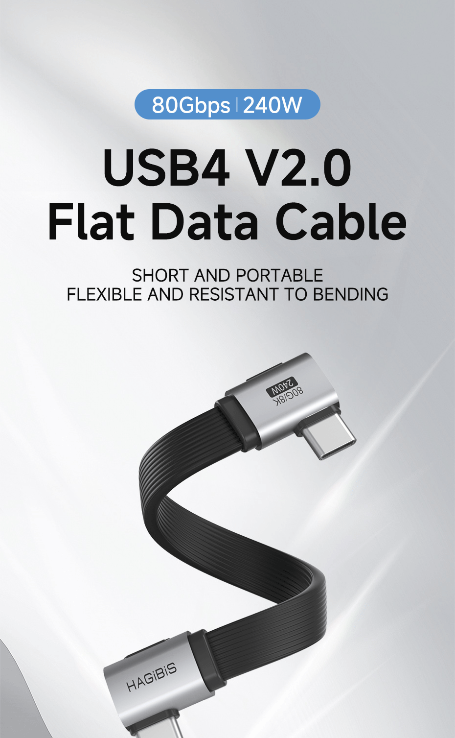 Hagibis สั้น 90 องศามุมขวา USB C ถึง USB C Full FunctionType-C สาย ...