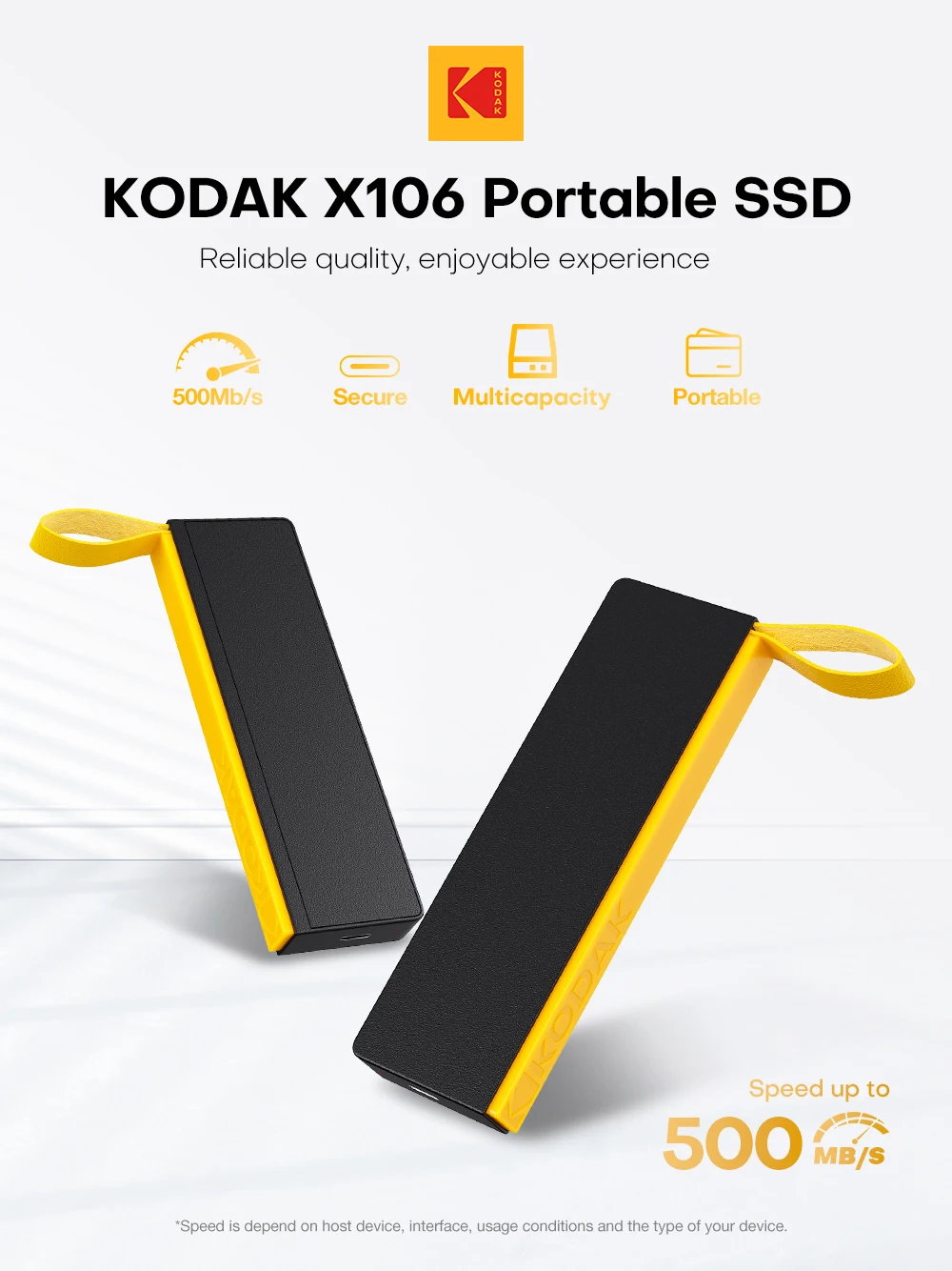 KODAK X106 SSD แบบพกพา 500MB/s | USB 3.2 Gen 2 | ขยายการจัดเก็บโทรศัพท์ ...