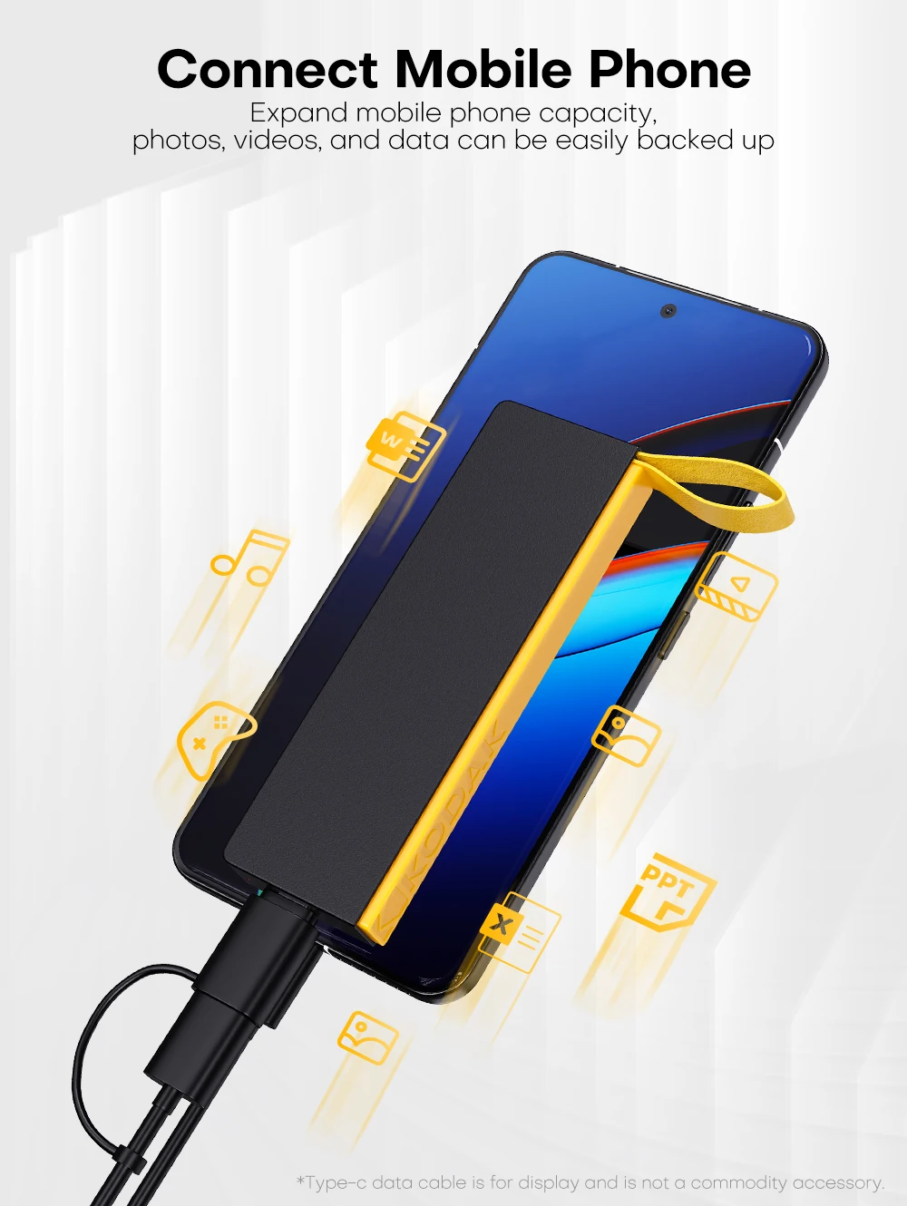 KODAK X106 SSD แบบพกพา 500MB/s | USB 3.2 Gen 2 | ขยายการจัดเก็บโทรศัพท์ ...