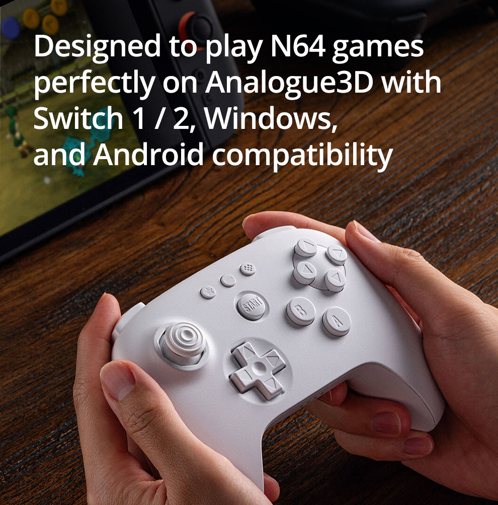 8Bitdo N64 ตัวควบคุมบลูทูธสําหรับ Analogue 3D, สวิตช์, Windows, และเกม ...