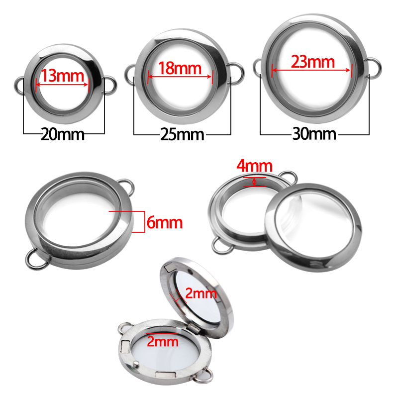 25mm Gawu กล่องสแตนเลสสตีลแก้วกล่องเฟสสร้อยข้อมือ Hollow รอบกรอบรูป ...