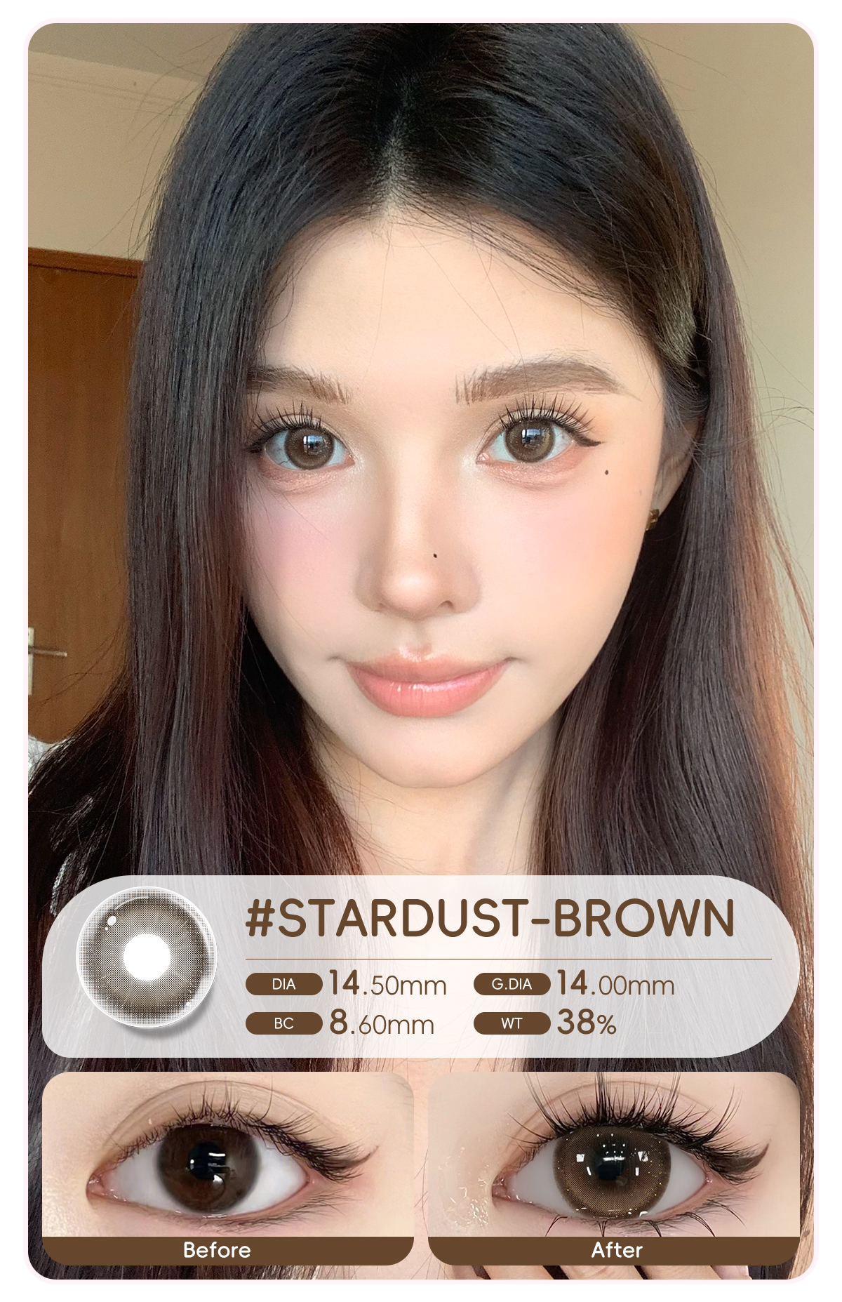 Starlens คอนแทคเลนส์ 1 คู่ น้ําตาล/เทา คอนแทคเลนส์ DIA14.2/14.5 มม. ...