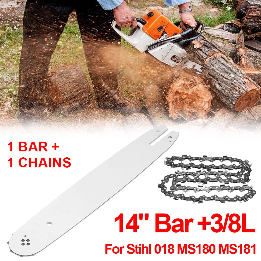 14 นิ้ว Chainsaw White Guide Bar พร้อมเลื่อย CHAIN 3/8 LP 50 ส่วนเลื่อย ...