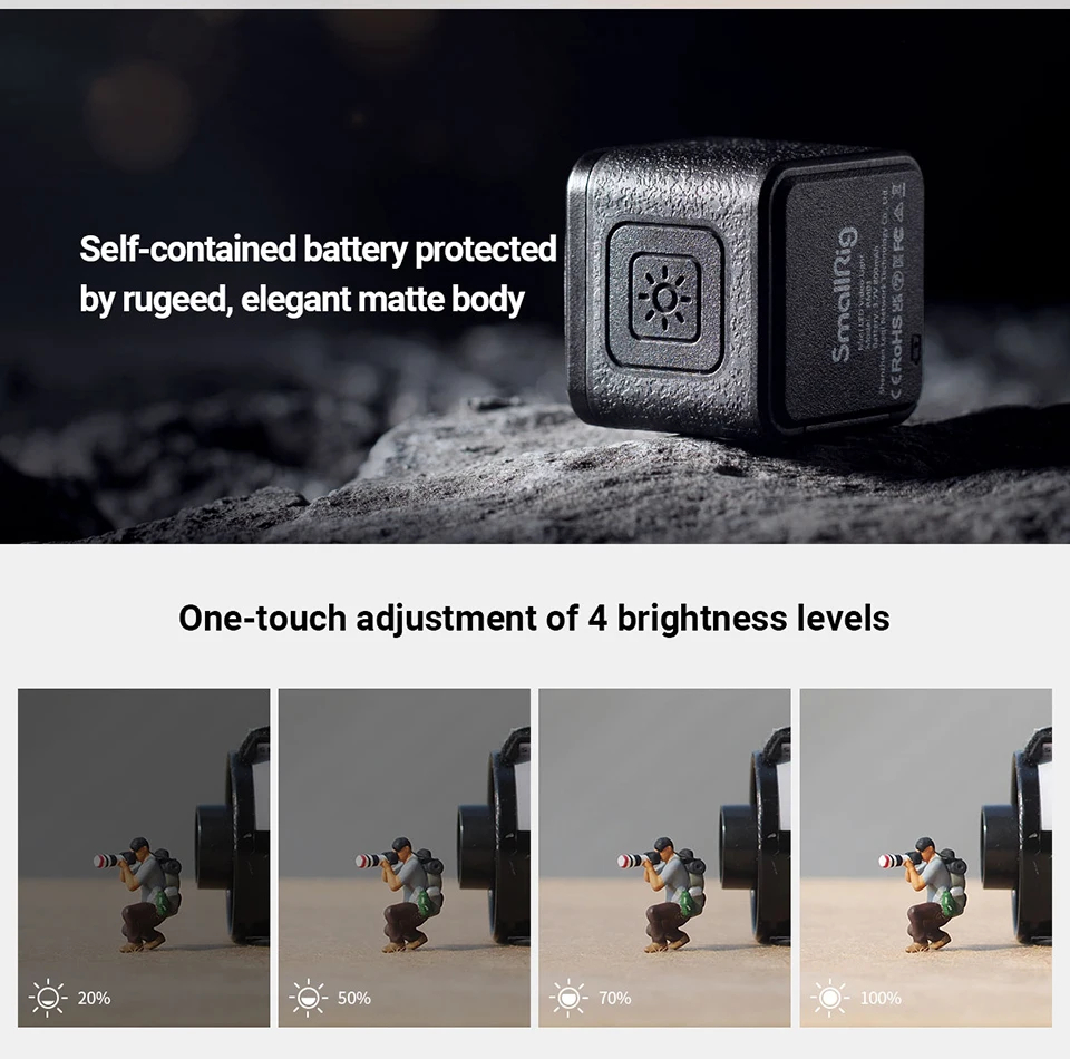 SmallRig RM01 Mini LED Video Light 3 Pack Watreproof แบบพกพาชุด w 8 สี ...