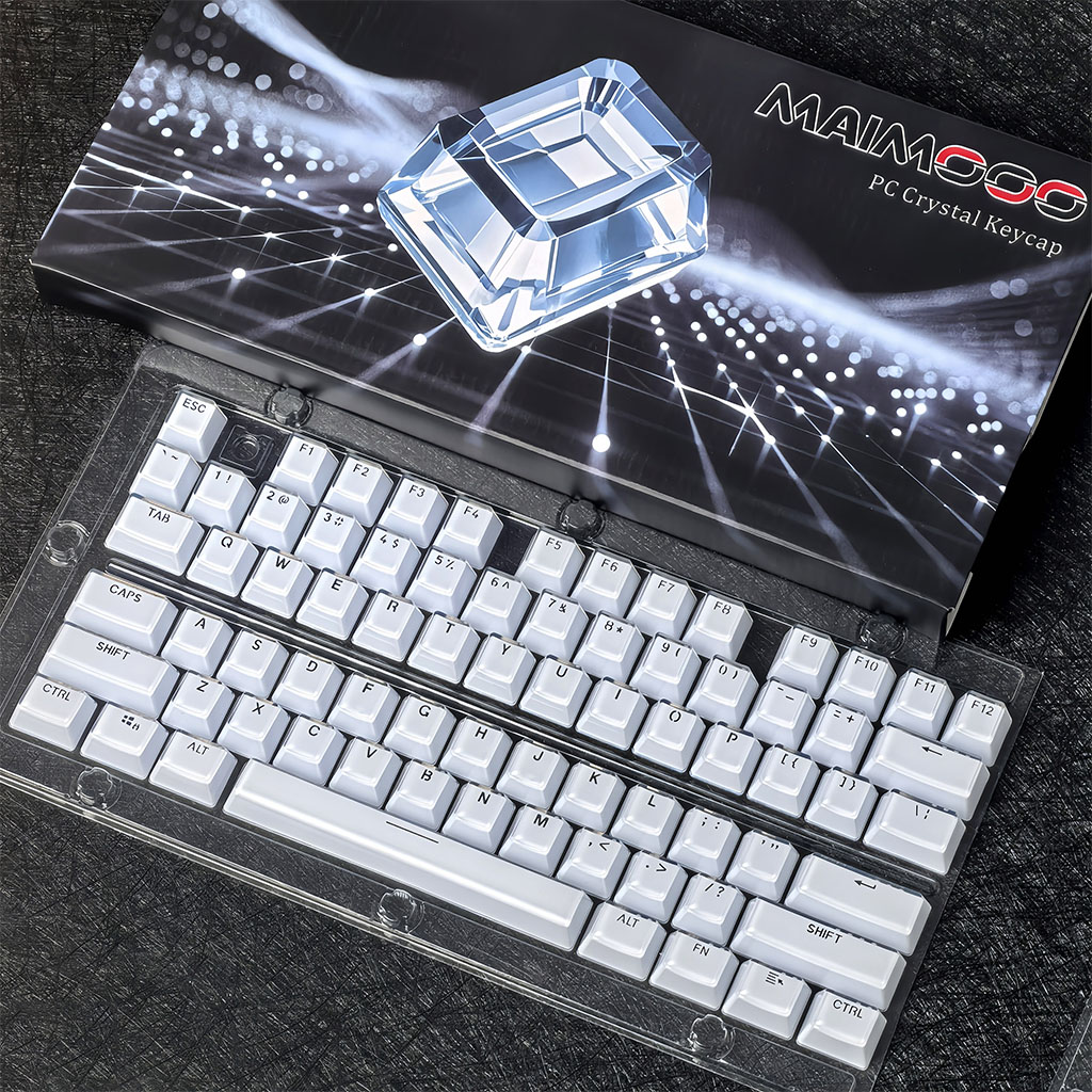 สีชมพู Jello Keycap OEM Profile 104/123 คีย์ PC Double Shot Light ...