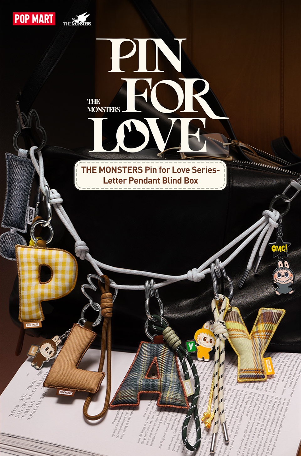 POP MART THE MONSTERS Pin for Love Series- Letter Pendant Blind