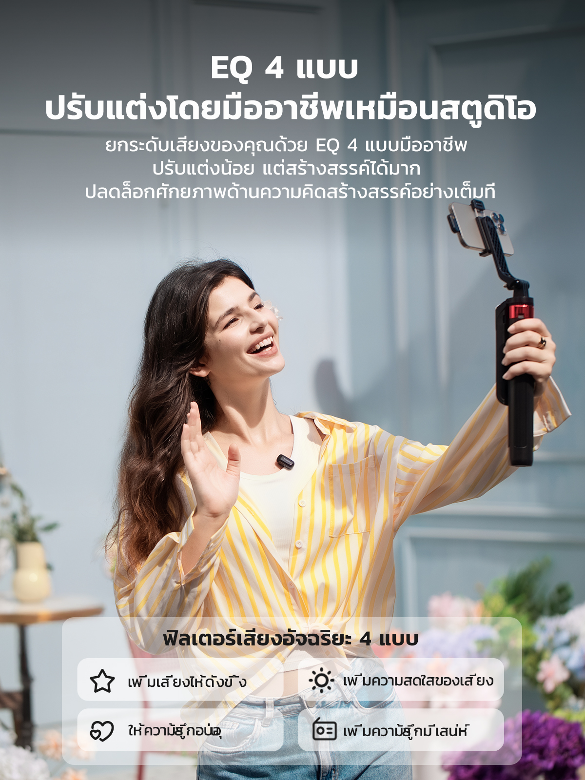 Maono T1 Mini ไมโครโฟนไร้สายแบบหนีบเสื้อ AI ไมโครโฟนตัดเสียงรบกวนไมโครโฟนขนาดเล็กพร้อมแอพ Maono Link และลดเสียงรบกวน 4 ระดับสําหรับโทรศัพท์สมาร์ท,Vlogging,ถ่ายทอดสด