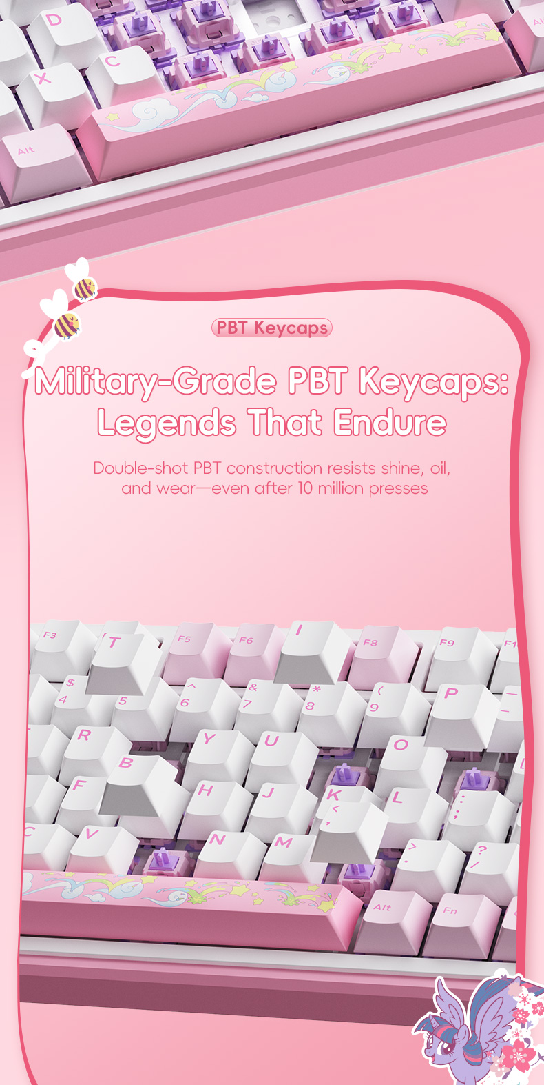 My Little Pony GK02 Gasket Mechanical Keyboard คีย์บอร์ดเกมมิ่งมีไฟแบ็ค ...