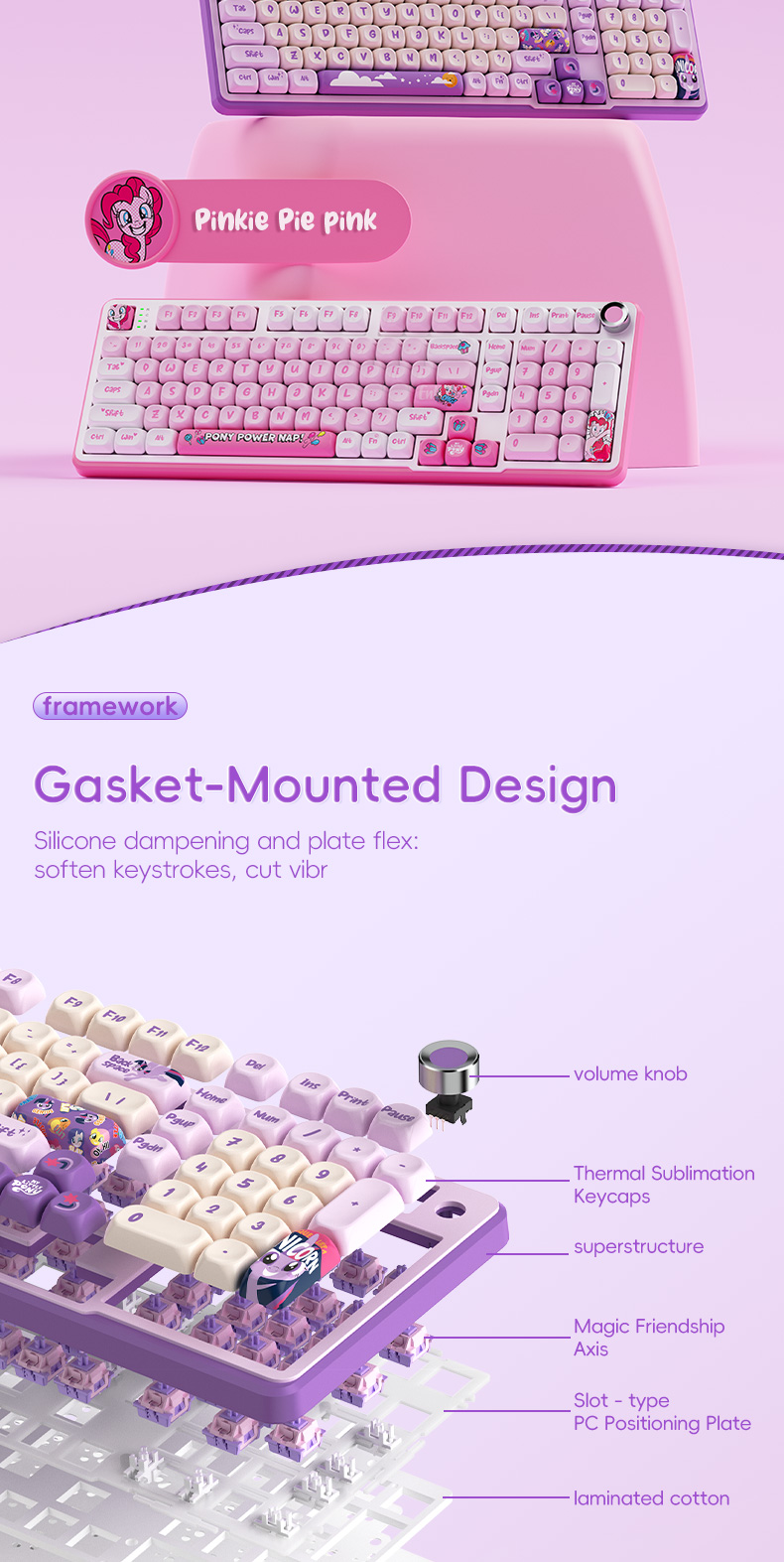 My Little Pony GK01 Mechanical Keyboard คีย์บอร์ดเกมมิ่งมีไฟแบ็คไลท์ ...