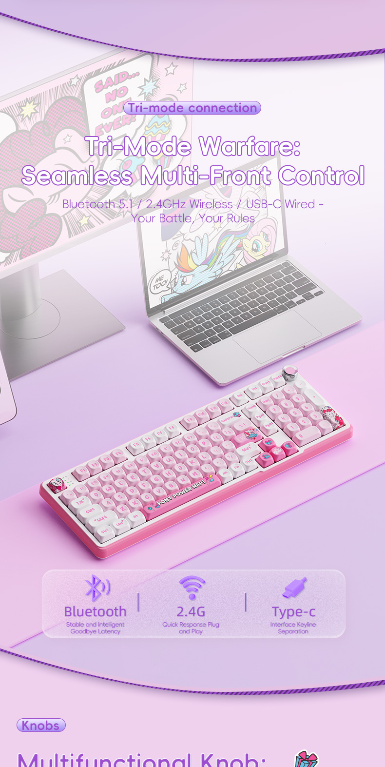 My Little Pony GK01 Mechanical Keyboard คีย์บอร์ดเกมมิ่งมีไฟแบ็คไลท์ ...