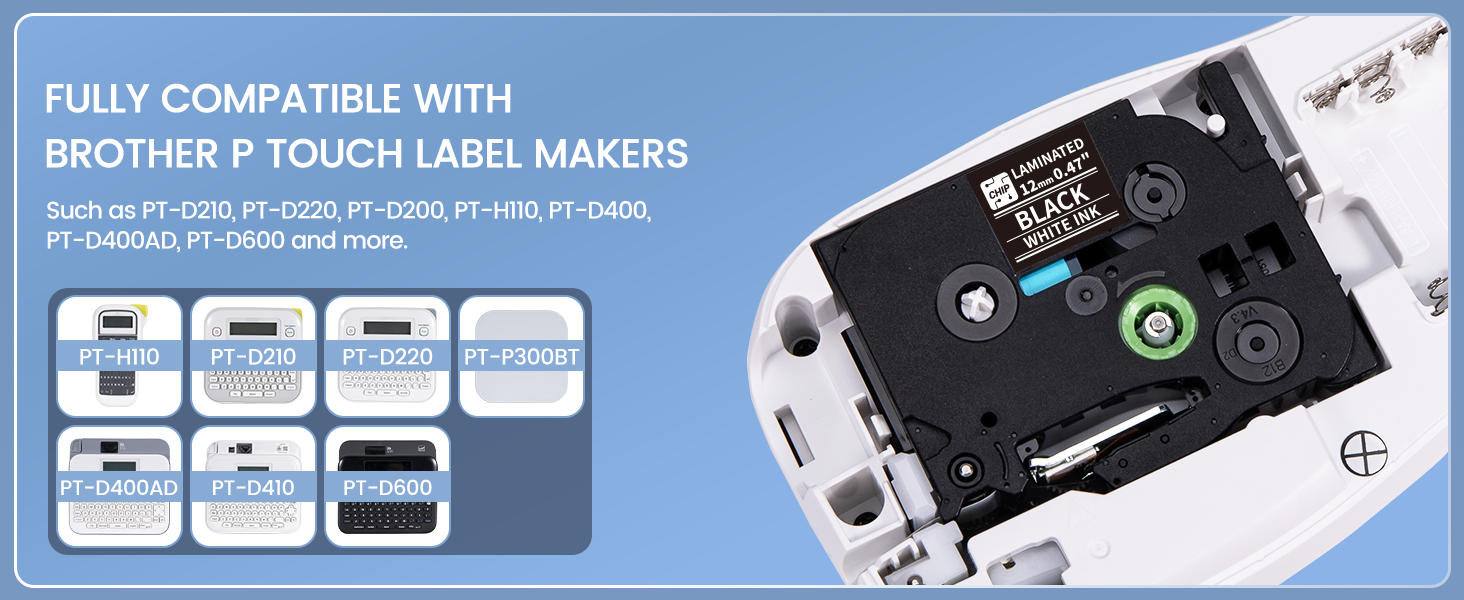 Phomemo 4 packs 12mm laminated label tape Waterproof and oil-proof ...