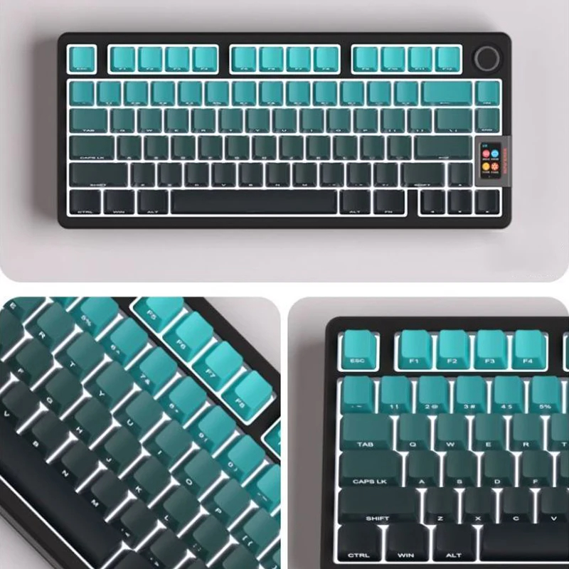 135 คีย์ด้านข้างพิมพ์ RGB Backlit Keycap ชุด Gradient Cyan Cherry ...