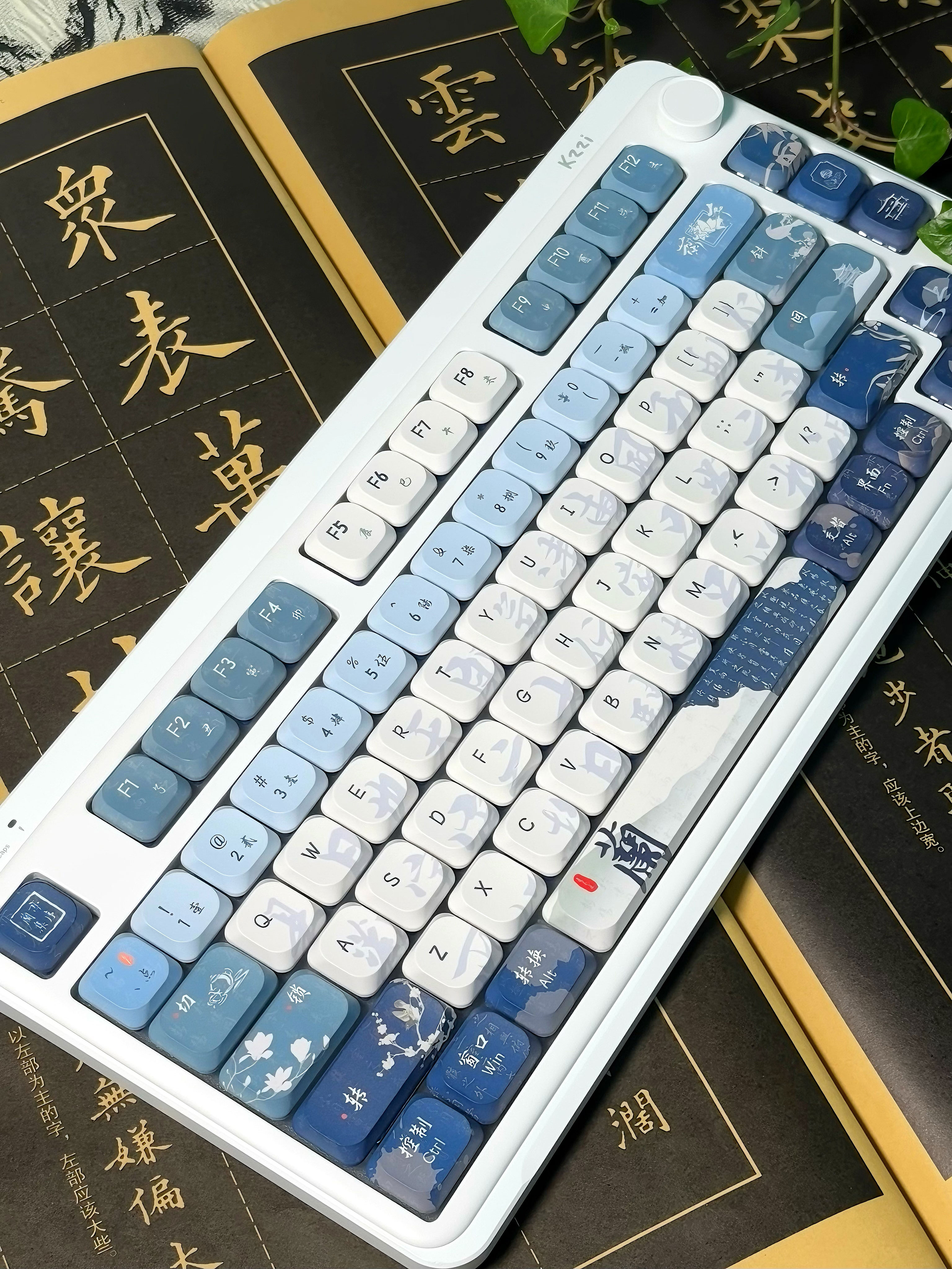 120-Key Low Profile Keycap Ink Wash Design Dye-Sub PBT Keycaps สําหรับ ...