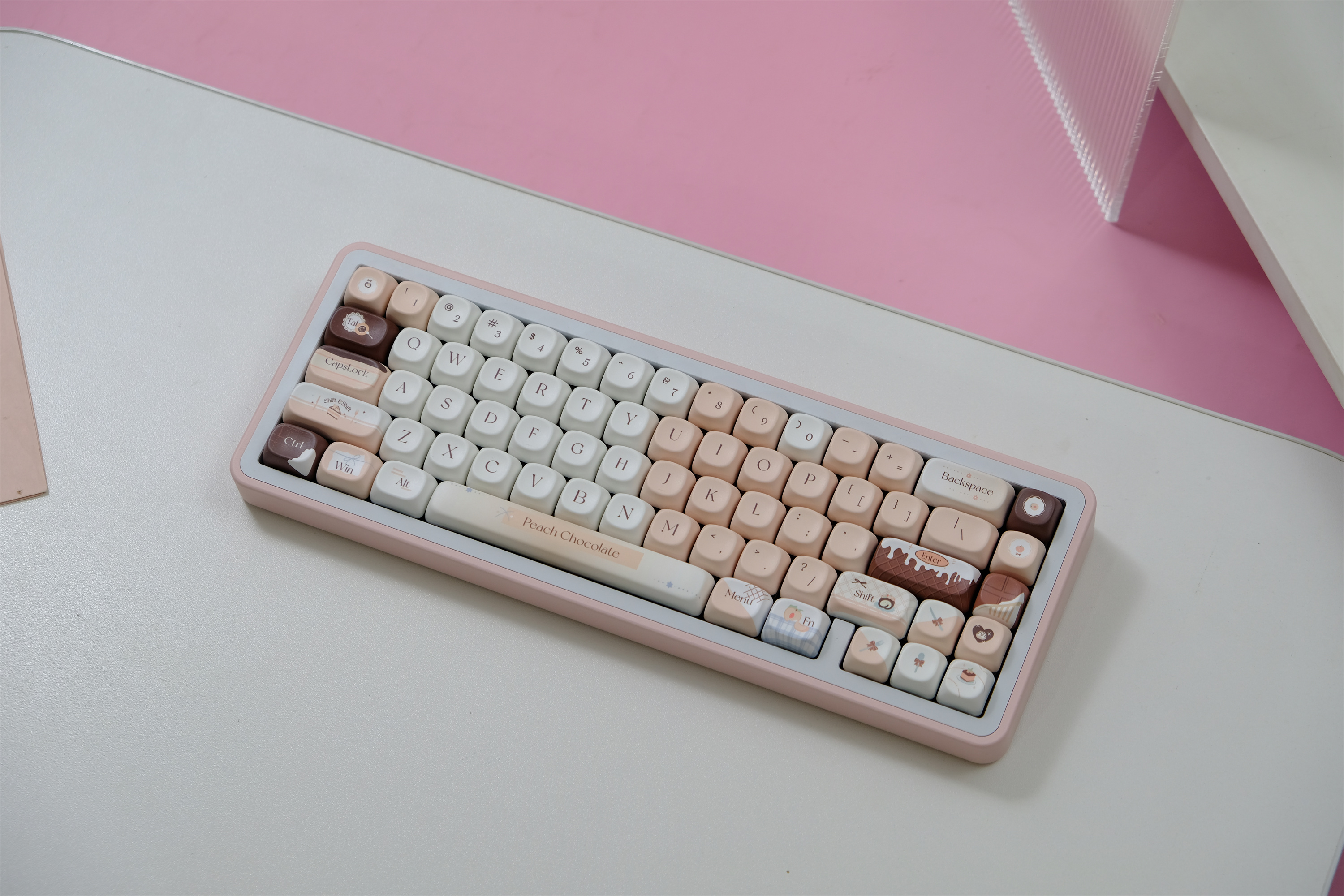 Crispy Peach Keycaps 126key PBT Keycap MOA Profile DYE-SUB Wooting ...
