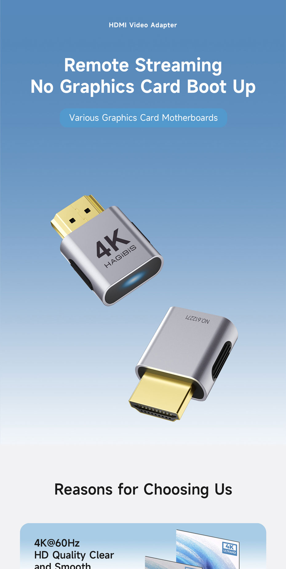 Hagibis 4K HDMI Dummy Plug DisplayPort EDID Emulator Plug Headless ...