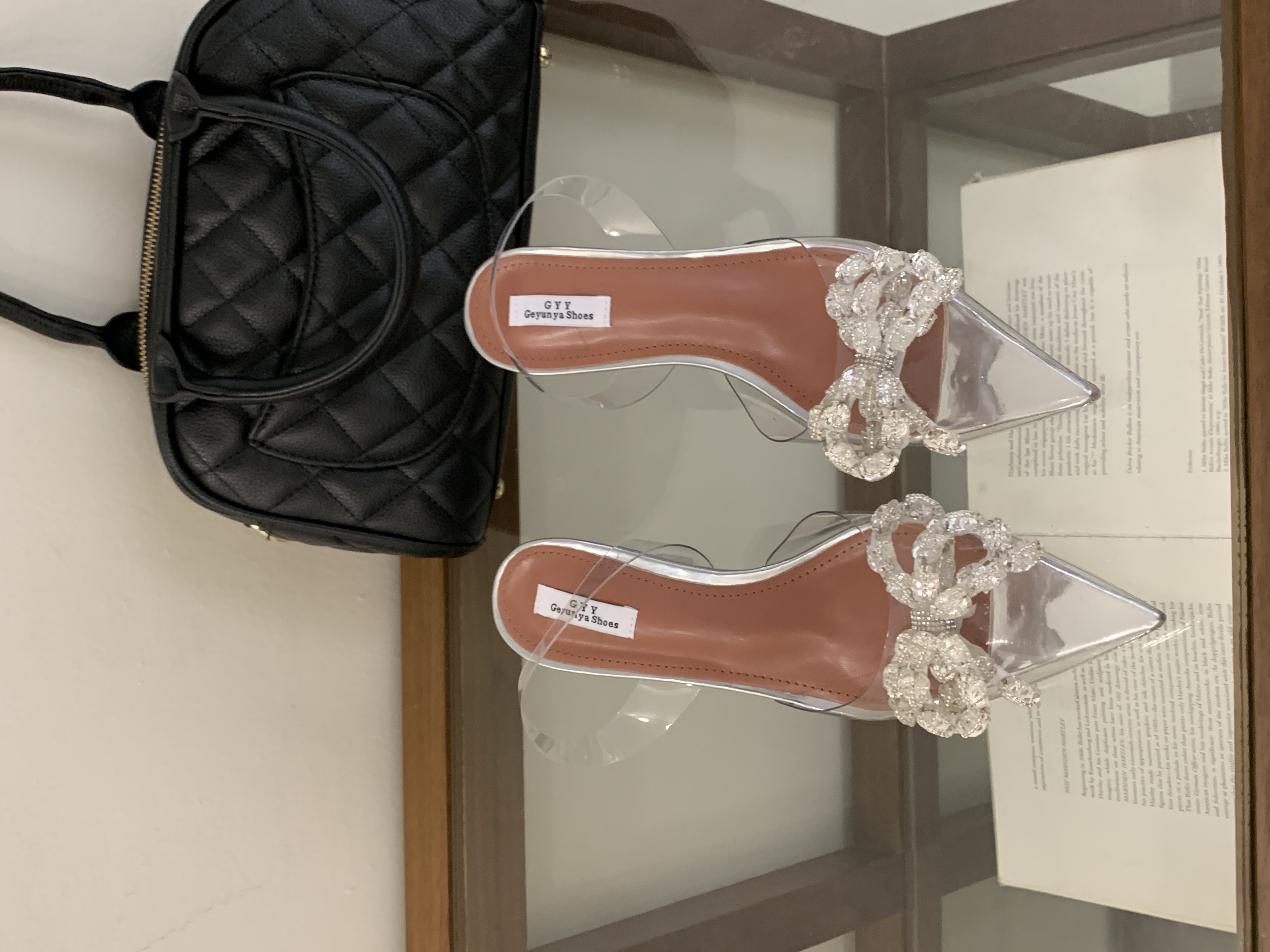 Fashion Pearls Ribbon 7 cm Pointed Toe Heels (ขนาด 35-40) | Shopee Thailand