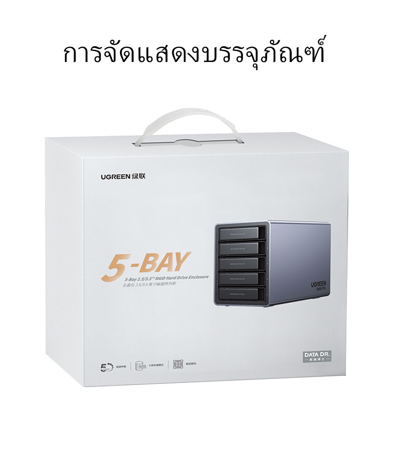 {ตู้ฮาร์ดดิสก์}UGREEN HDD Array Enclosure External Box 3.5 นิ้ว SATA ...