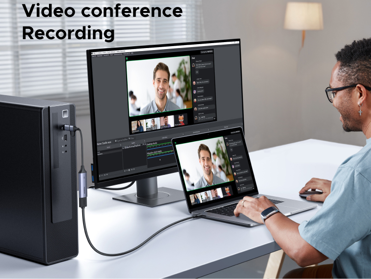 UGREEN 2-in-1 4K@30Hz HDMI to USB C USB A Dual Ports Capture Card ...