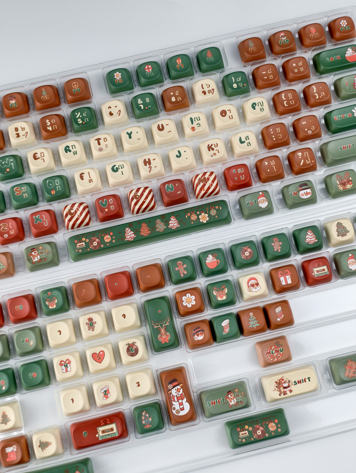 Merry Christmas Keycaps MOA โปรไฟล์ 130 คีย์ PBT Dye Sublimation Aula ...