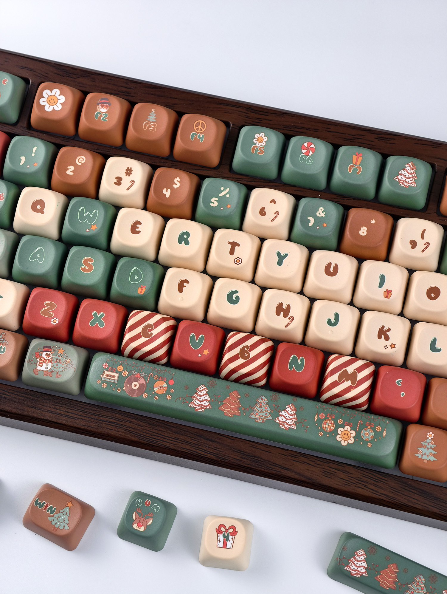Merry Christmas Keycaps MOA โปรไฟล์ 130 คีย์ PBT Dye Sublimation Aula ...