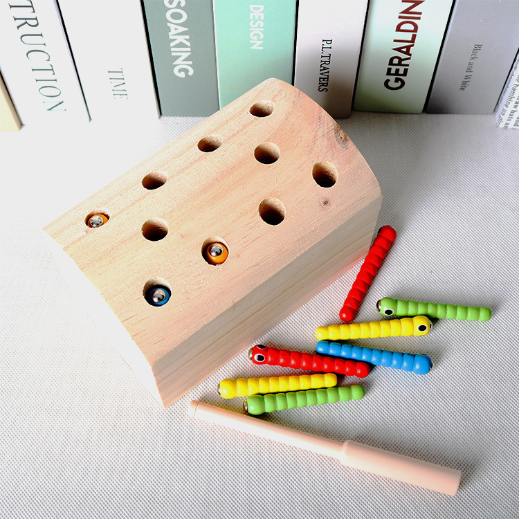 Treeyear Montessori Wooden Magnetic Insect Catching Game for Early ...