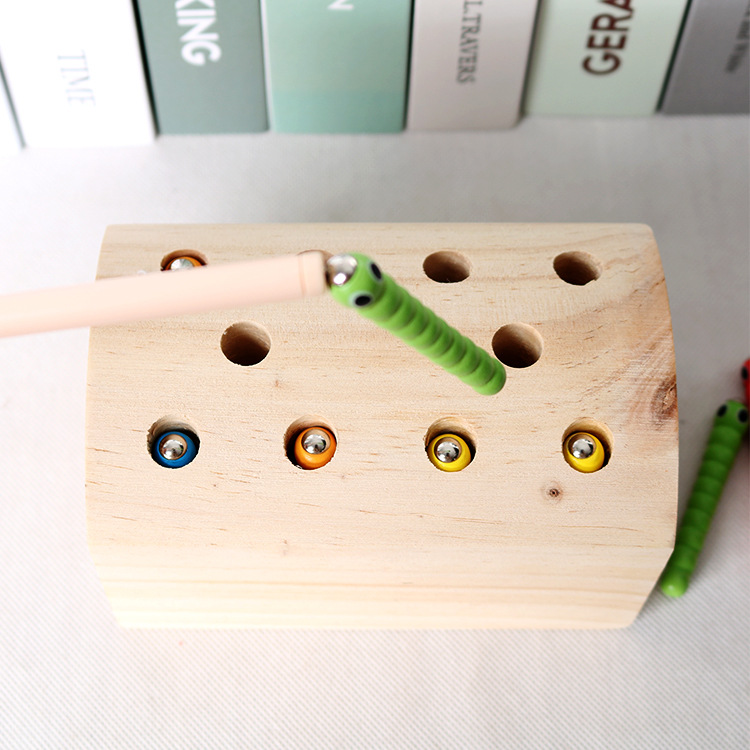 Treeyear Montessori Wooden Magnetic Insect Catching Game for Early ...