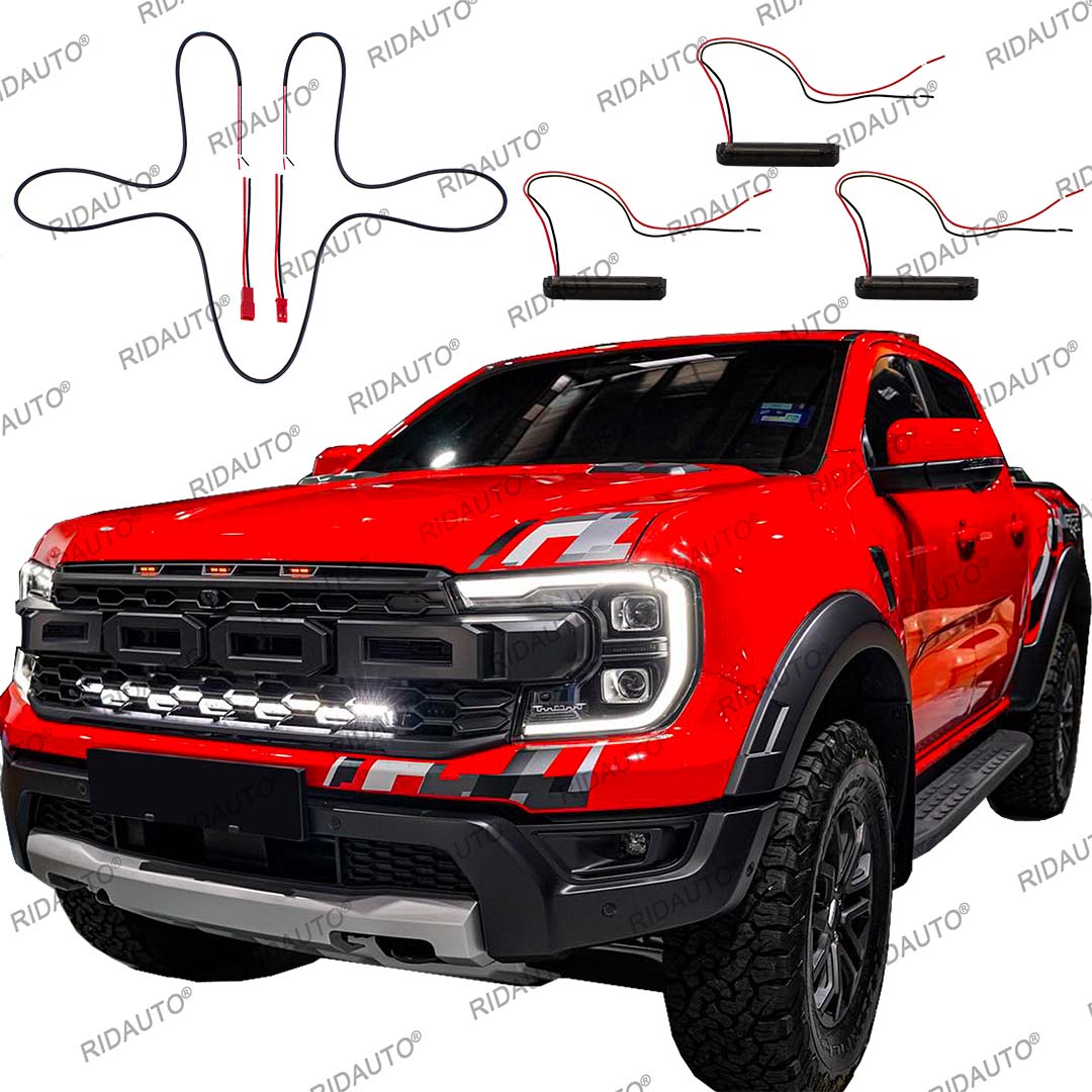 DIY Amber สีเหลืองสีขาว LED รถกระบะไฟสําหรับหลังการขาย Raptor Grille ...