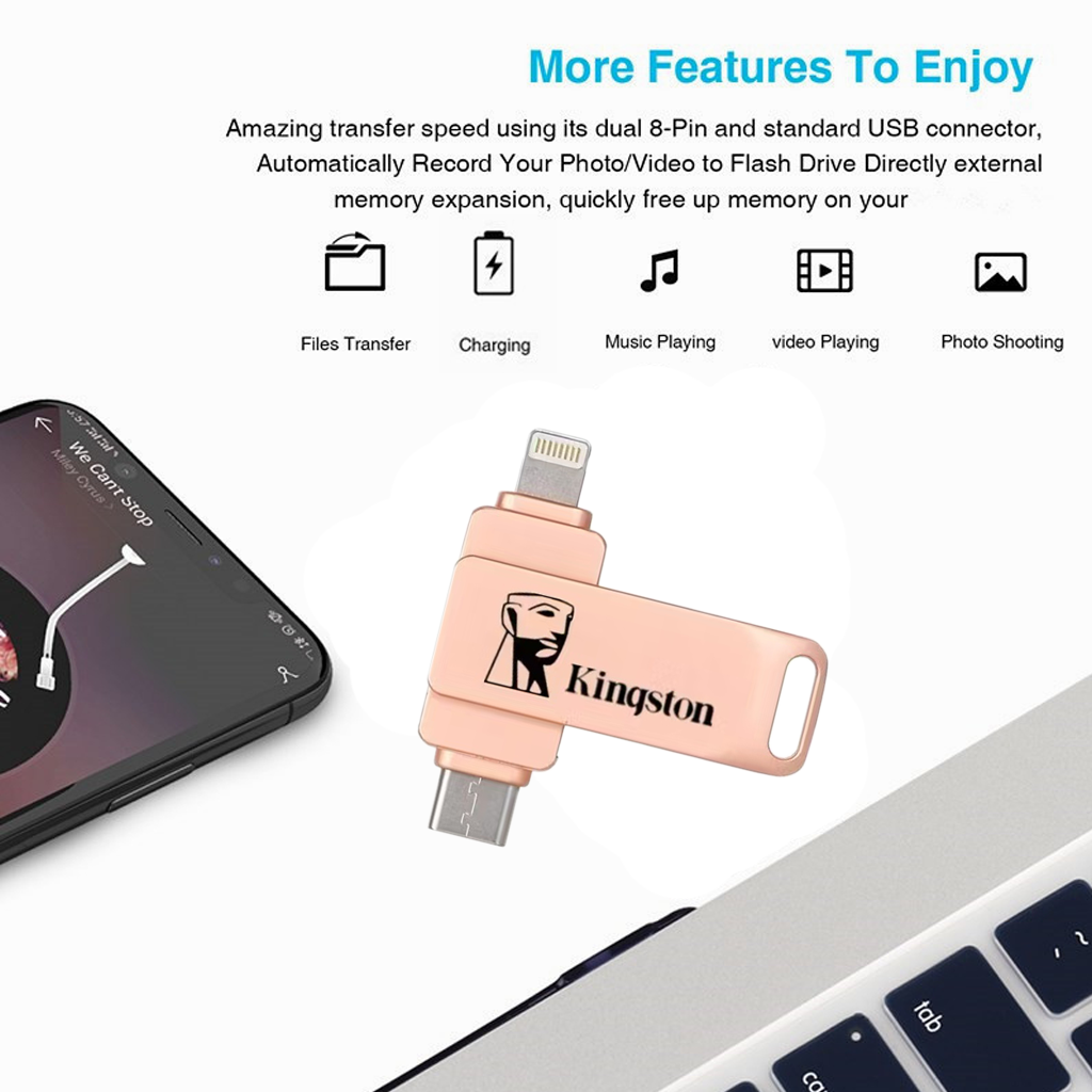 Kingston U Disk Type-C Interface Adapter แฟลชไดรฟ์ Mini Dual Hard Disk ...