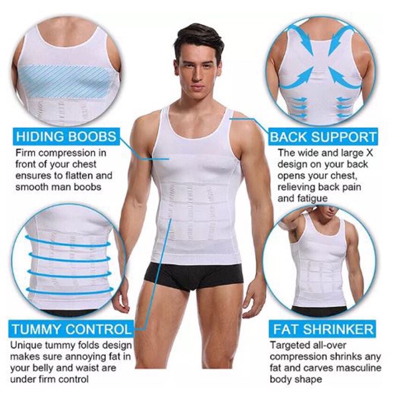 บุรุษ Shaper ร่างกายเสื้อกั๊ก Abdomination Drawstring เอว Shaper ด้านบน ...