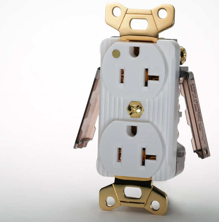 Audio BASTION Dual US ทองแดงบริสุทธิ์หลัก AC Power Receptacle Connector ...
