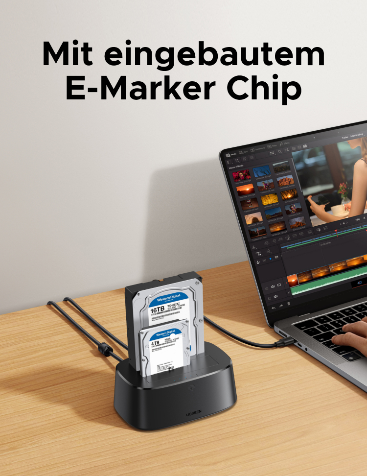 UGREEN สถานีเชื่อมต่อฮาร์ดไดรฟ์ USB 3.0 ถึง SATA อะแดปเตอร์ภายนอก UASP ...
