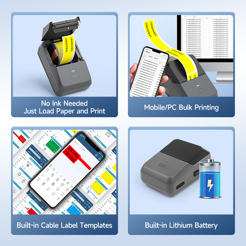 DETONGER P2 Inkless Bluetooth Cable Wire Label Printer อุปกรณ์ป้ายชื่อ ...