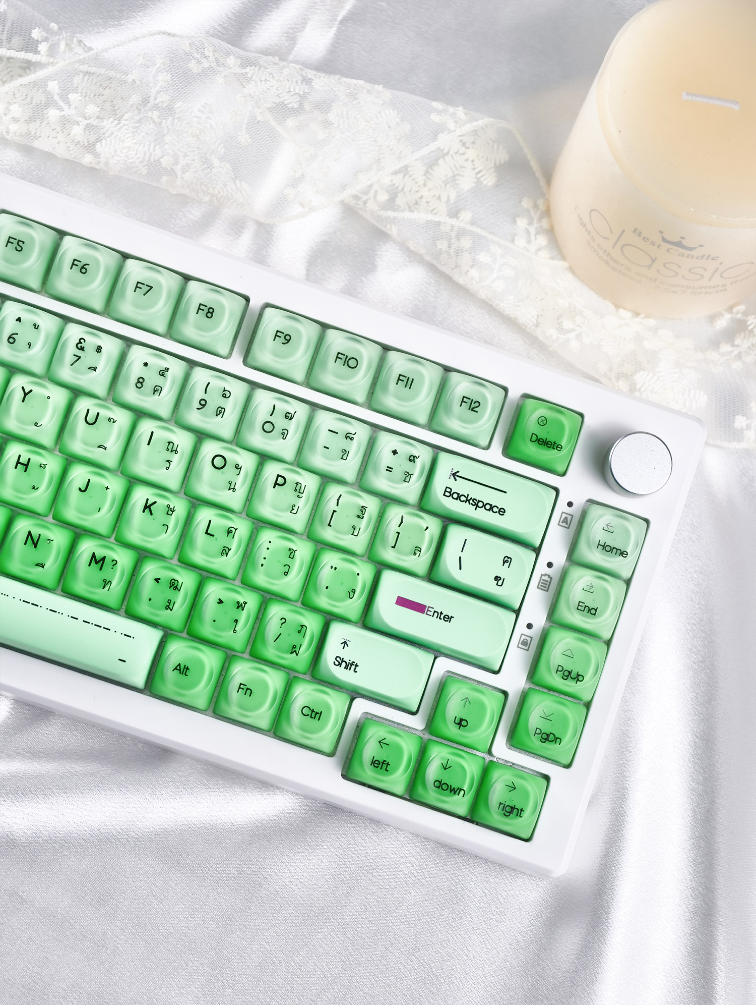 MAIMOOO สีเขียว Jello Keycap HOA โปรไฟล์ 132 คีย์ PBT PC Double Shot ...