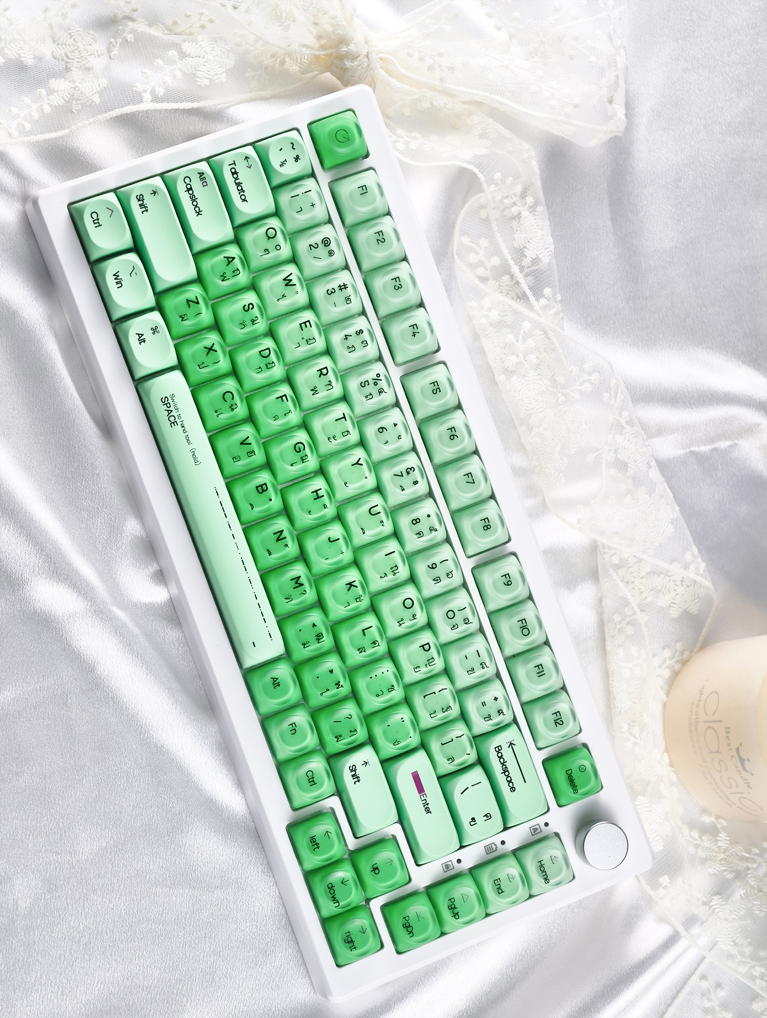MAIMOOO สีเขียว Jello Keycap HOA โปรไฟล์ 132 คีย์ PBT PC Double Shot ...