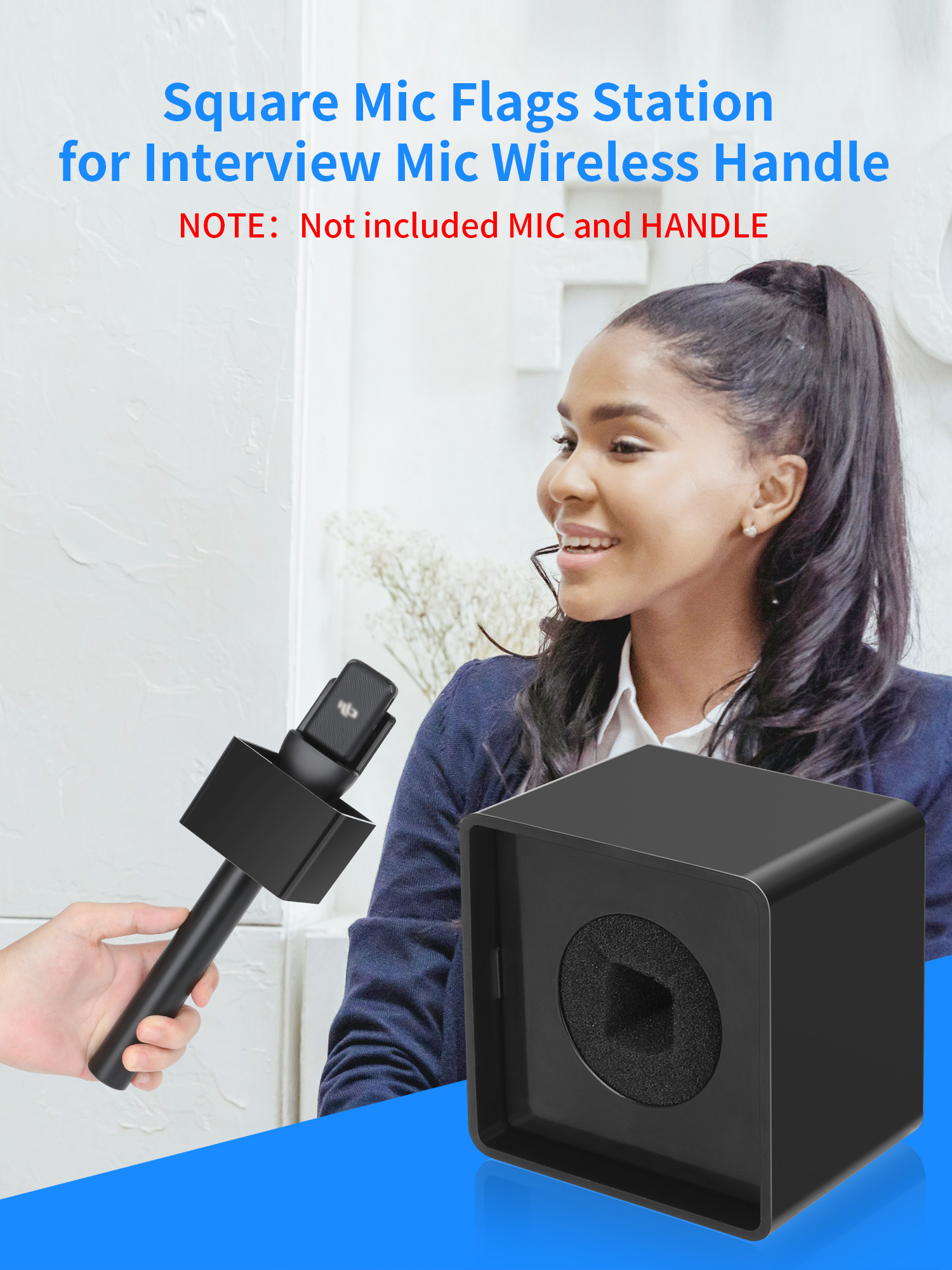 Square Cubic Microphone Flag Station - สําหรับ DJI Mic 1/2, Rode ...